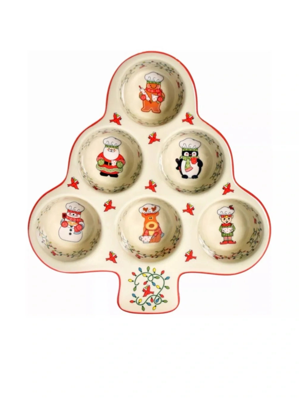 Temp-tations by Tara Christmas Nostalgic Figural 6-Cup Muffin Pan Red Birds